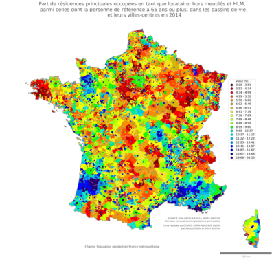 Part de résidences principales occupées en tant que locataire, hors meublés et HLM, parmi celles dont la personne de référence a 65 ans ou plus - bv2014
Mots-clés: résidence et logement;âge;conditions d-existence;bassins de vie