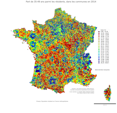 Part de 35'49 ans parmi les résidents - com2014
Mots-clés: âge;communes