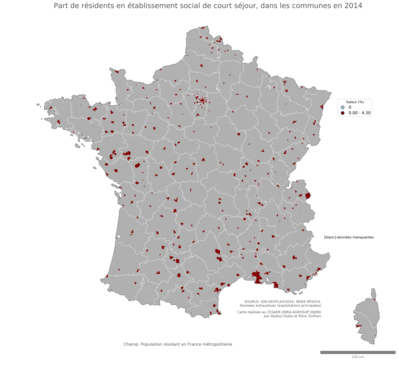 Part de résidents en établissement social de court séjour - com2014
Mots-clés: résidence et logement;conditions d-existence;communes